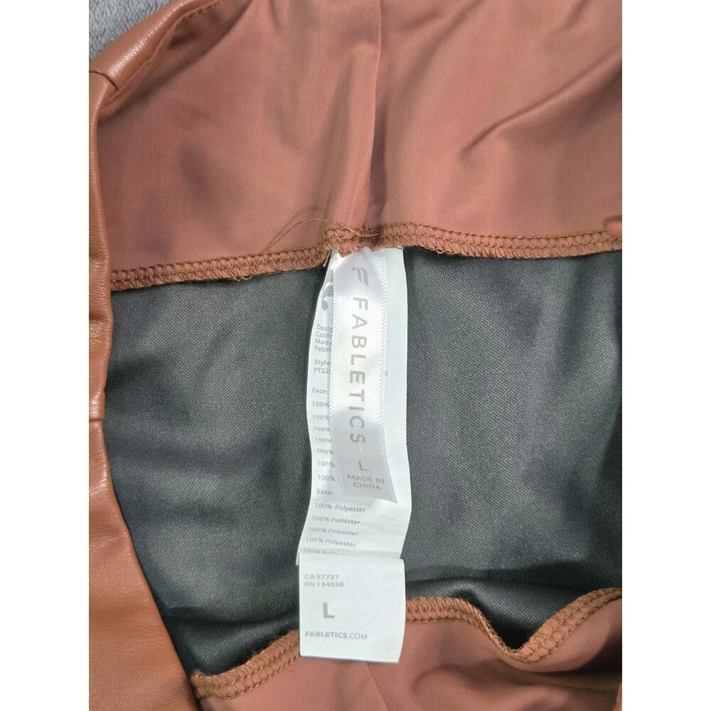 Fabletics Women’s Size L Brown High Rise Ankle Leggings Zipper Stretch C40-1 - Picture 7 of 10